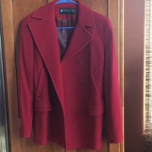 Kenneth Cole Woman's burgundy pea coat
